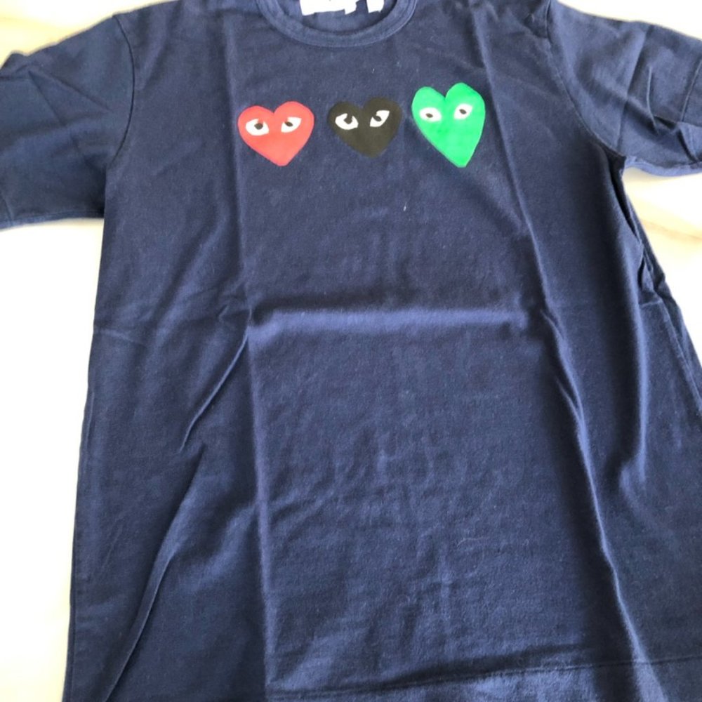 PLAY Comme des Garcons Navy cotton T-shirt L
